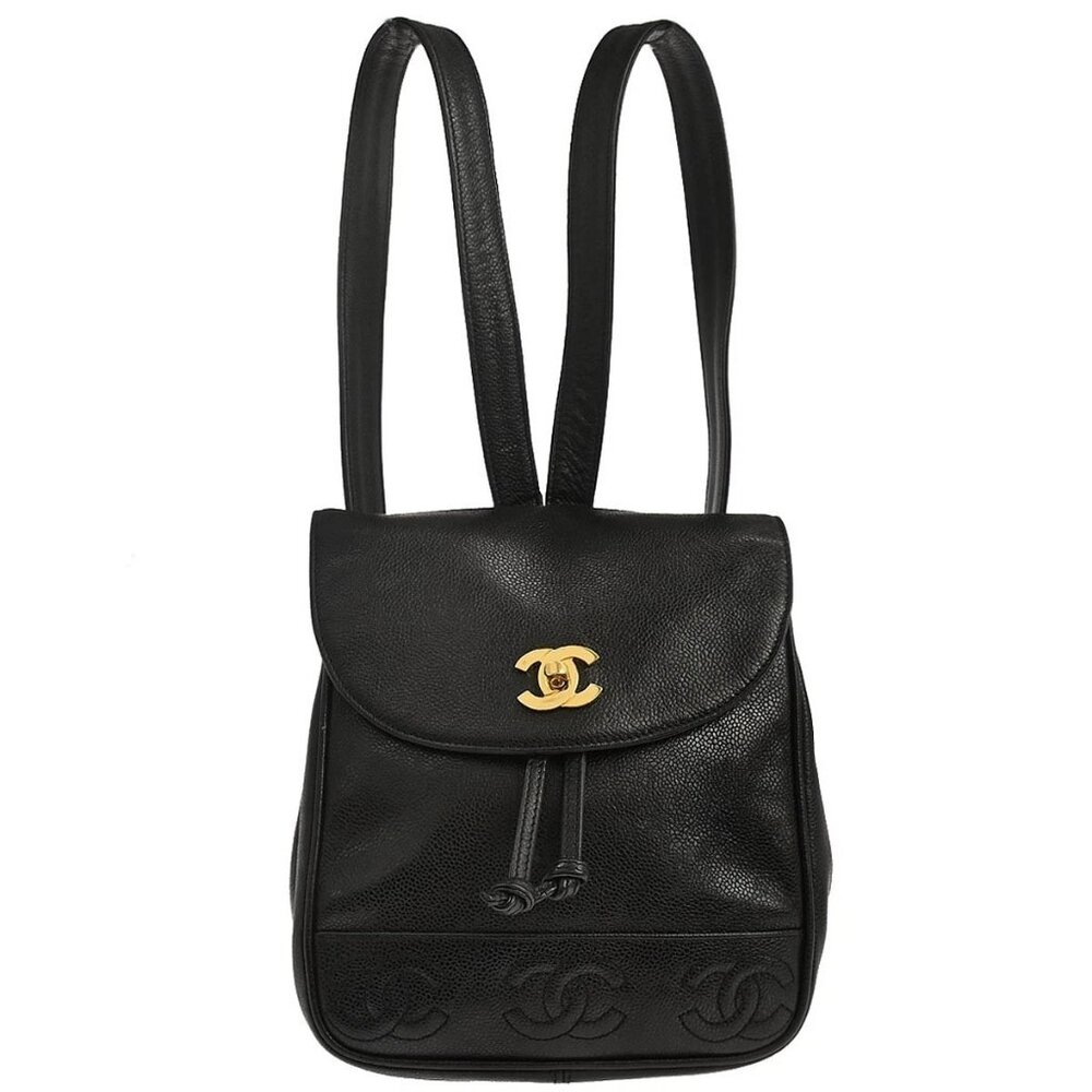 Chanel Black Calfskin Triple CC Backpack 126490